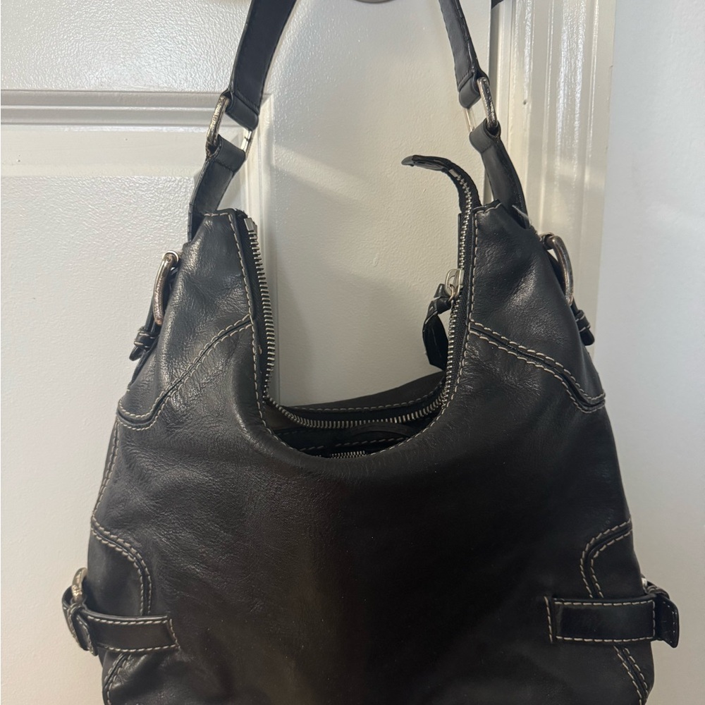 MICHAEL Michael Kors Black Leather Hobo Bag